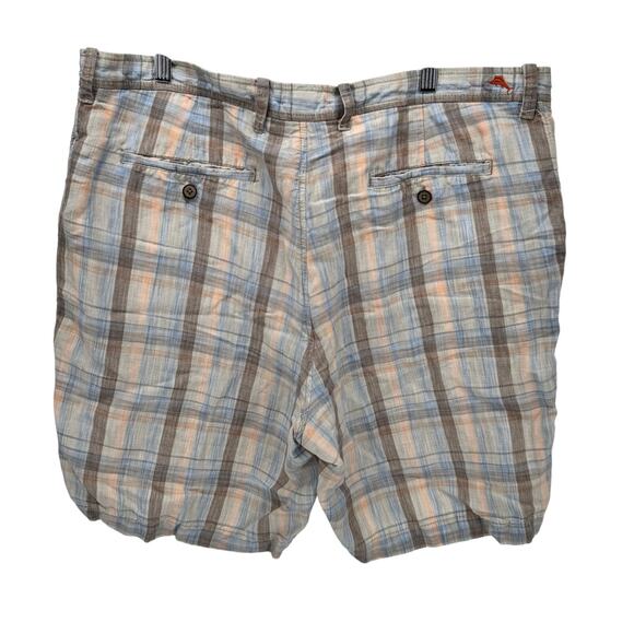 Tommy Bahama Shorts Mens 40 (40x9 ACTUAL) Linen Coastal Paradise Nation Blue Tan - Picture 3 of 8